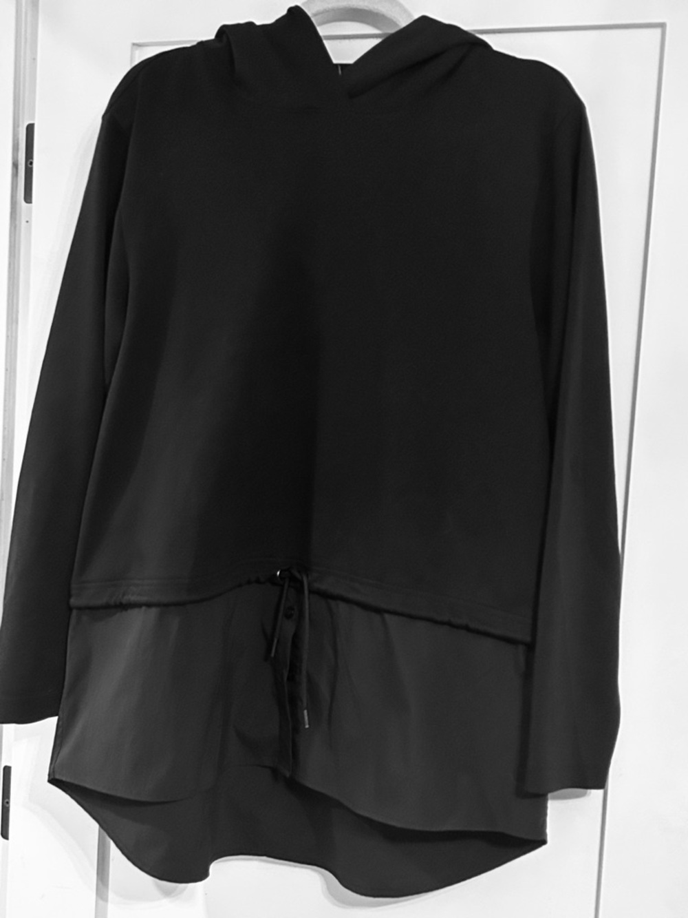 Athleta Black Layered Drawcord Hoodie